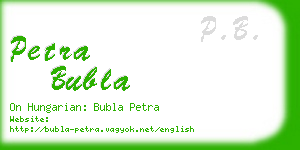 petra bubla business card